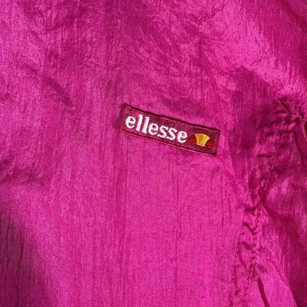 Vintage Ellesse Windbreaker Jacket Pink Cropped Women’s Small 90s Made In Taiwan
